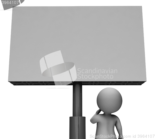 Image of Blank Sign Shows Text Space And Board 3d Rendering