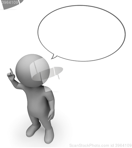 Image of Speech Bubble Shows Copy Space And Blank 3d Rendering