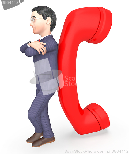 Image of Phone Businessman Means Call Now And Calling 3d Rendering