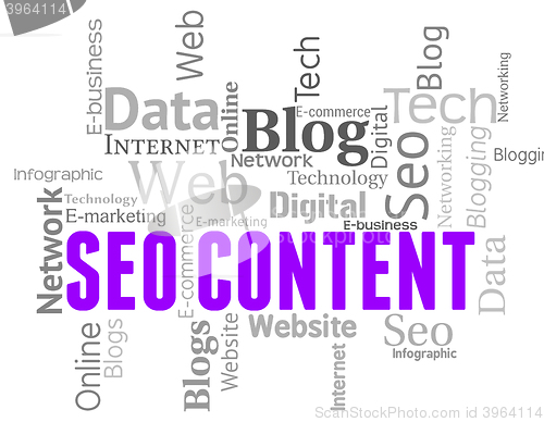 Image of Seo Content Shows Search Engine And Articles