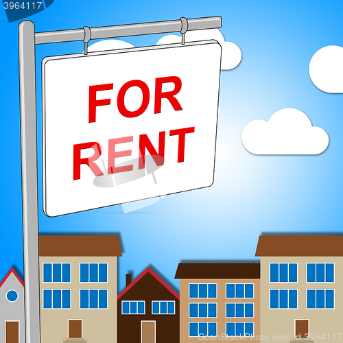 Image of For Rent Indicates Properties Building And Sign