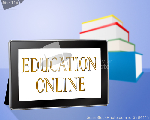 Image of Education Online Means Web Site And Book