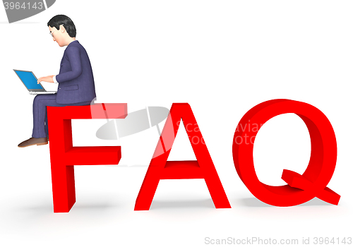 Image of Faq Character Represents Frequently Asked Questions And Advice 3