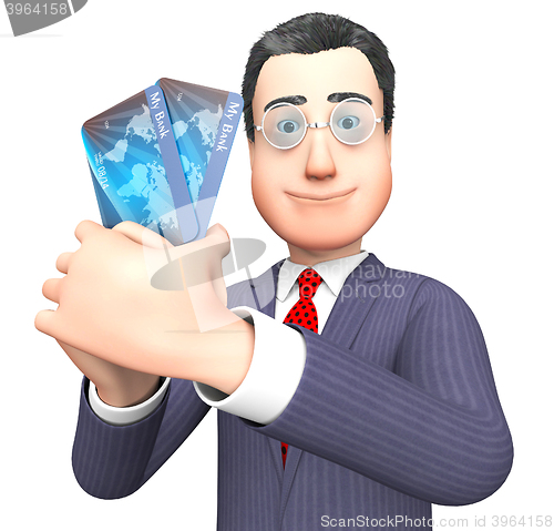 Image of Debit Card Means Credit Cards And Bankruptcy 3d Rendering