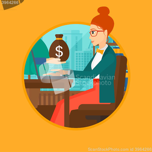 Image of Woman earning money from online business.