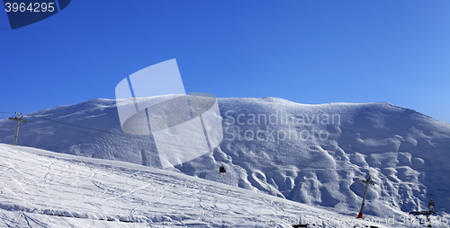 Image of Panoramic view on gondola lift and ski slope