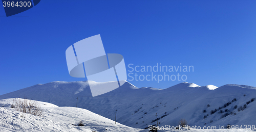 Image of Panoramic view on off-piste slope in early morning