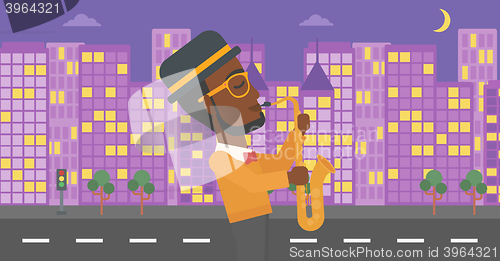 Image of Musician playing saxophone.