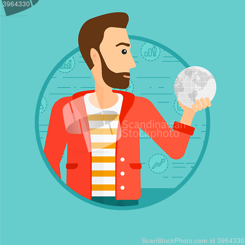 Image of Man holding globe.