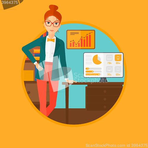 Image of Woman making business presentation.