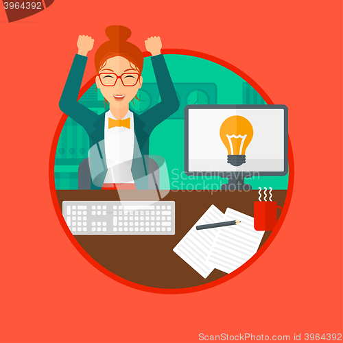 Image of Creative excited woman having business idea.