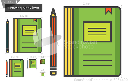 Image of Notebook line icon.