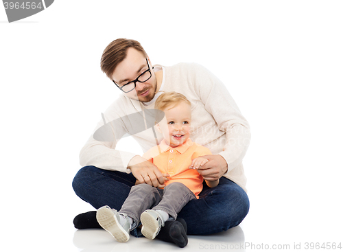 Image of happy father and little son