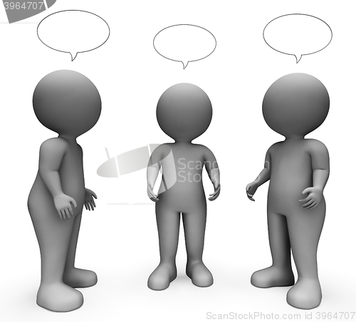 Image of Speech Bubble Indicates Copy Space And Characters 3d Rendering