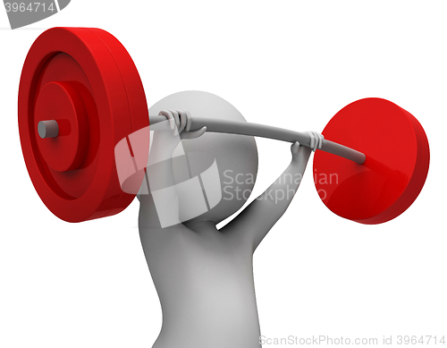 Image of Weight Lifting Represents Physical Activity And Empowerment 3d R
