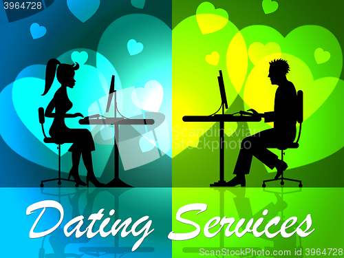 Image of Dating Services Shows Web Site And Business