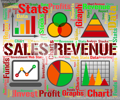 Image of Sales Revenue Represents Profits Rebate And Save