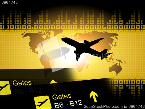 Image of World Flight Means Departures Aeroplane And Aviation