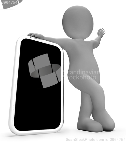 Image of Character Copyspace Represents World Wide Web And Blank 3d Rende