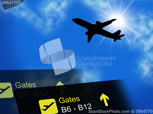 Image of Vacation Abroad Indicates Aeroplane Plane And Fly