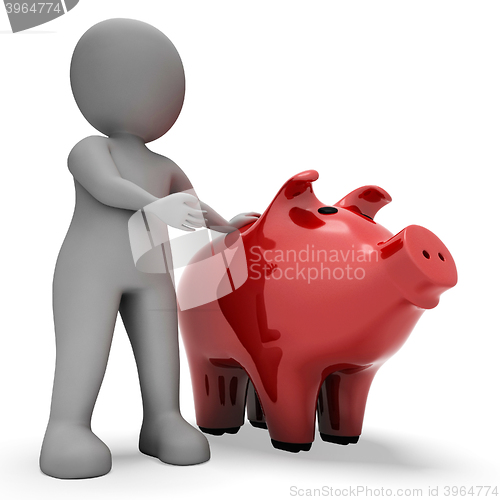 Image of Save Savings Indicates Piggy Bank And Wealth 3d Rendering