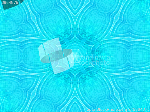 Image of Blue tile background with concentric water ripples pattern