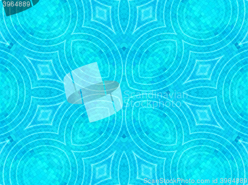 Image of Blue tile background with concentric water ripples pattern