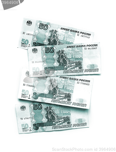 Image of Abstract colored russian money