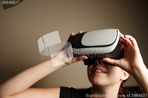 Image of Woman with glasses of virtual reality