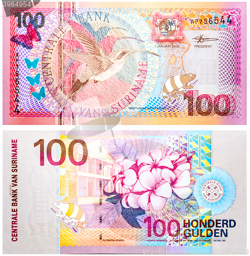 Image of Banknote 100 Gulden Suriname 2000