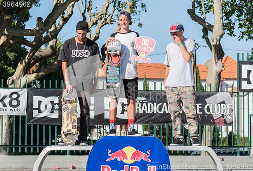 Image of Professional skateboarders podium