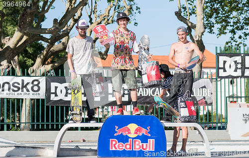 Image of Amateur skateboarders podium