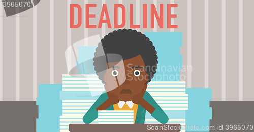 Image of Woman having problem with deadline.