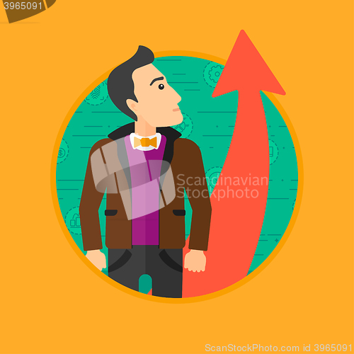 Image of Man with arrow going up.