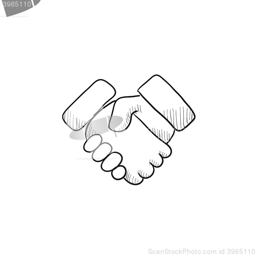 Image of Handshake sketch icon.