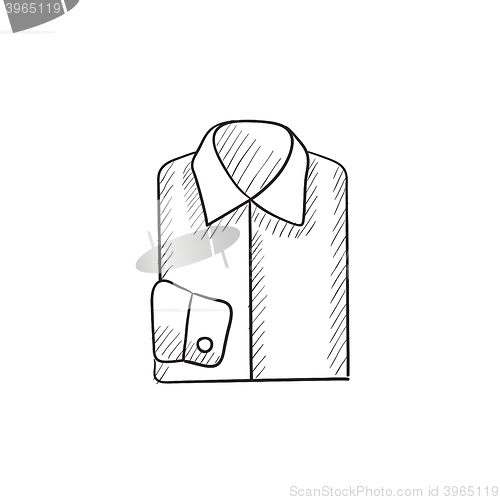 Image of Folded male shirt sketch icon.