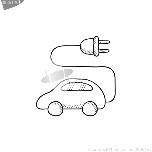 Image of Electric car sketch icon.