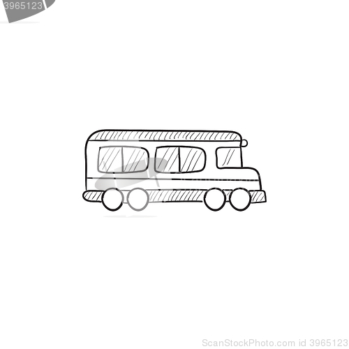 Image of School bus sketch icon.