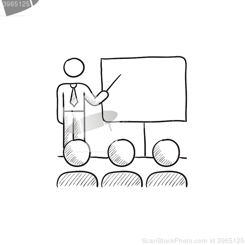 Image of Business presentation sketch icon.