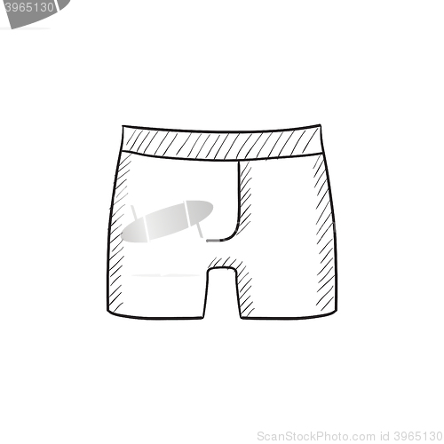 Image of Male underpants sketch icon.