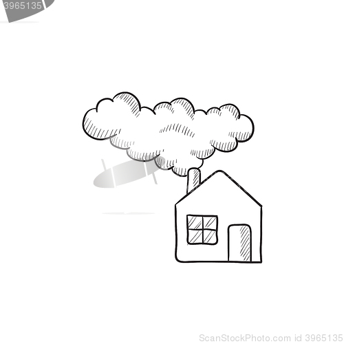 Image of Save energy house sketch icon.