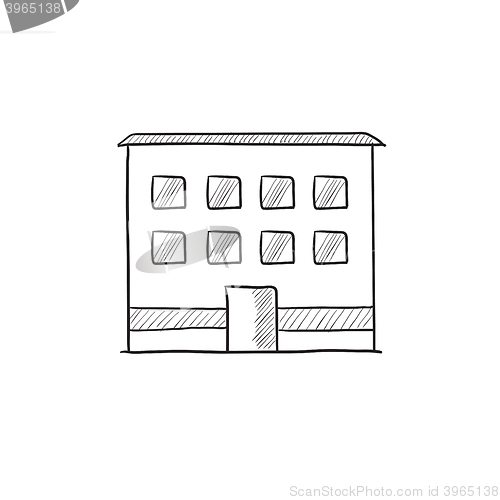 Image of Office building sketch icon.