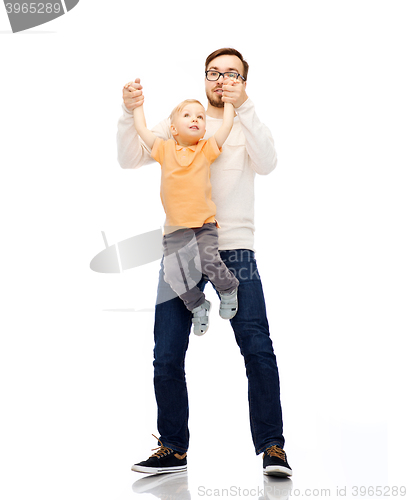 Image of father with son playing and having fun