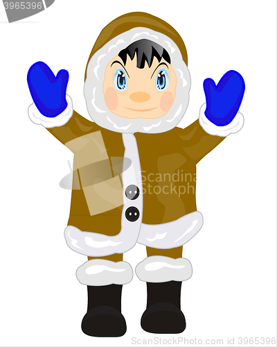 Image of Man eskimo on white