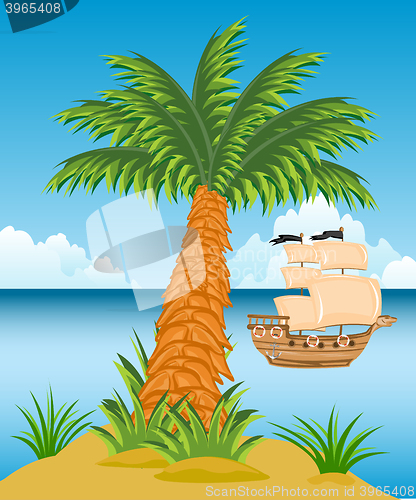 Image of Tropical island with palm trees