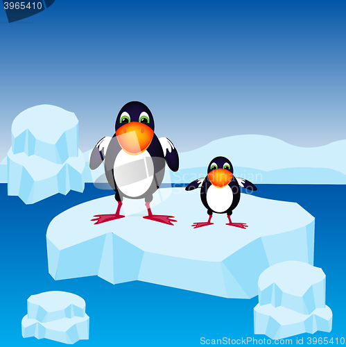 Image of Penguins on block of ice