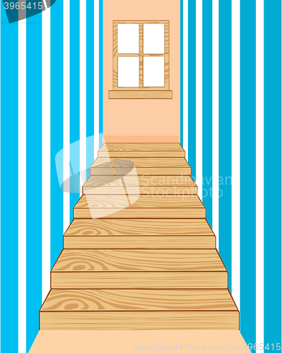 Image of Wooden stairway in corridor