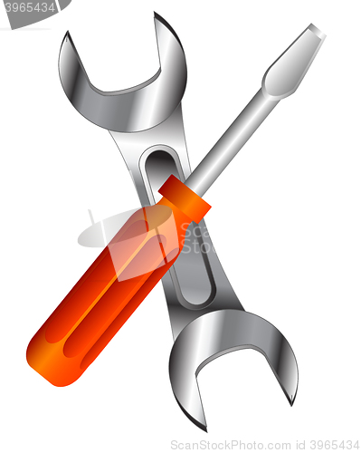 Image of Tools wrench and screwdriver