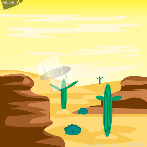 Image of Desert and cactuses