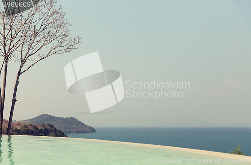 Image of beautiful view from infinity edge pool to sea